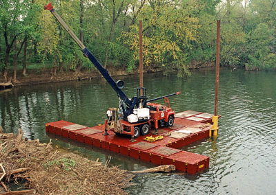 Boom Truck Removes Debris