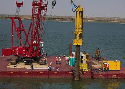 Crane Barges Build Four Bears Bridge
