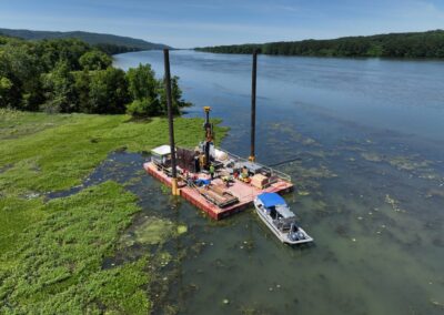 TVA drills core samples on Guntersville Lake